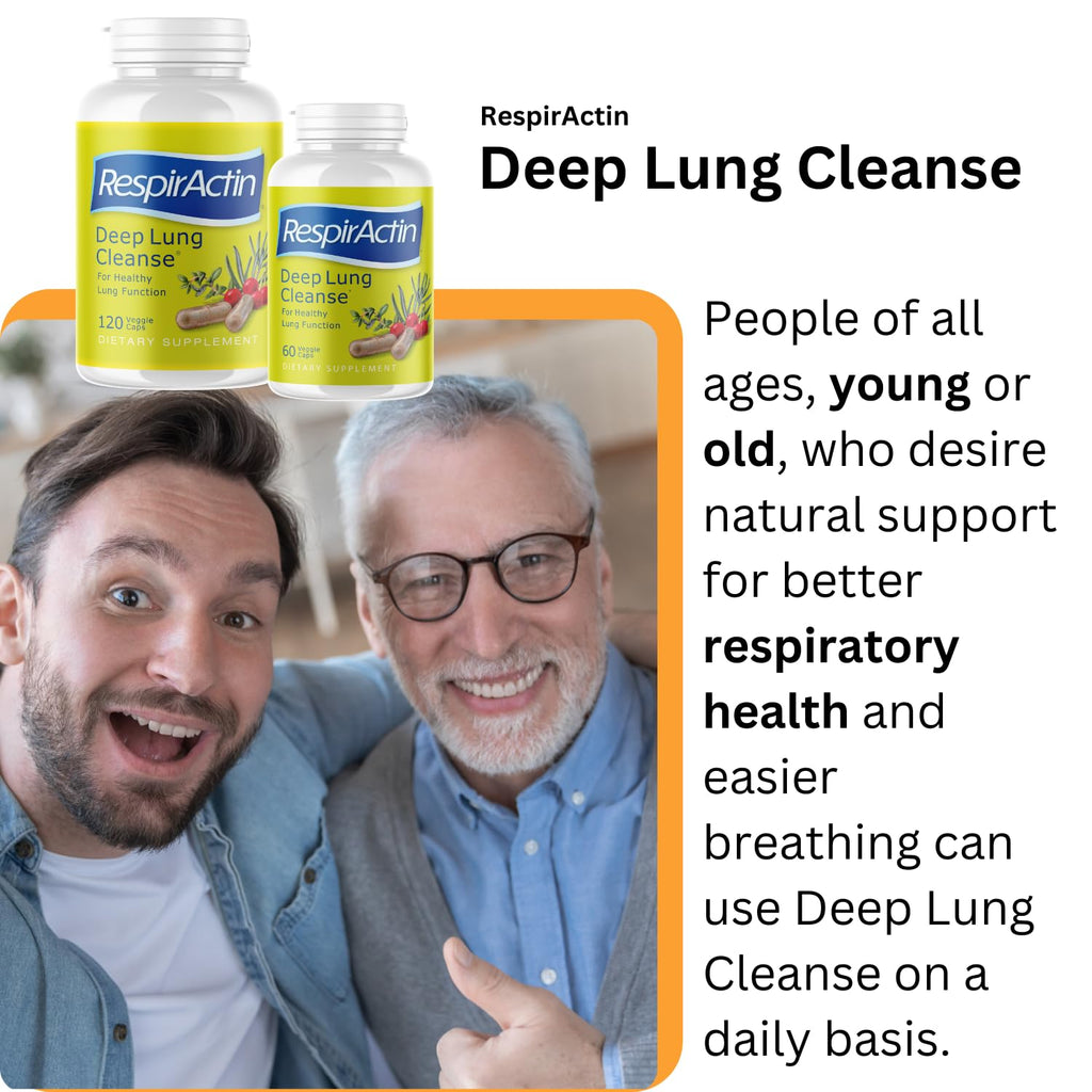 Deep Lung Cleanse 60 Veggie Caps - Herbal Respiratory Supplements for Clearer Breathing | Respiratory System Support