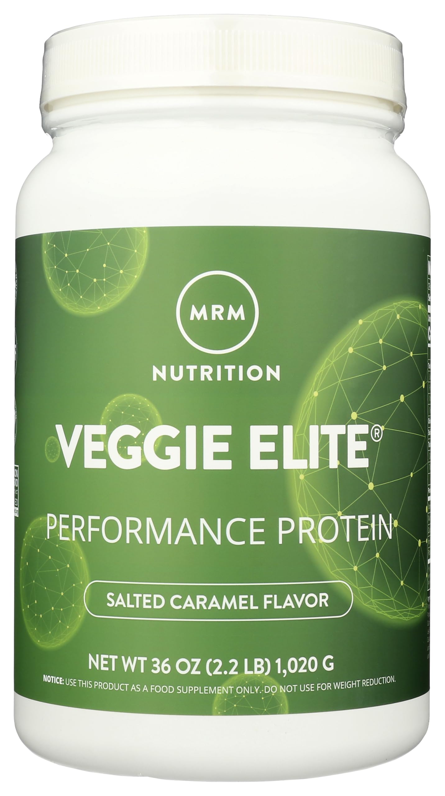 MRM Nutrition Veggie Elite Performance Protein | Salted Caramel Flavored| Plant-Based Protein| Easy to Digest | with BCAAs| Vegan + Gluten-Free | Clinically Tested| Digestive enzymes | 30 Servings