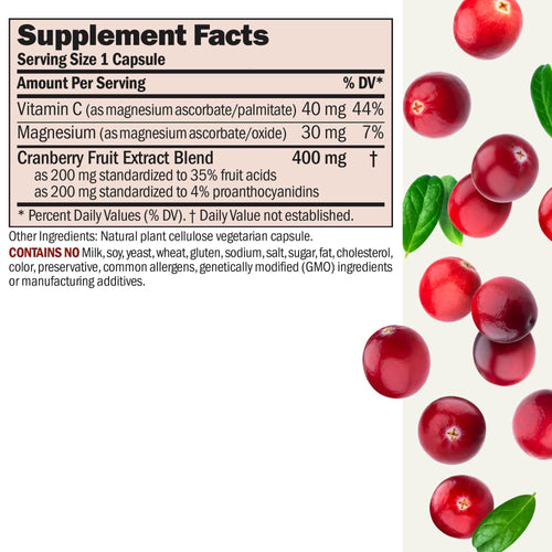 ANDREW LESSMAN Cranberry Benefits - 180 Capsules - Supports Bladder, Kidney and Urinary Tract Health. High Potency Standardized Extracts of Cranberry Fruit, Small Easy to Swallow Capsules