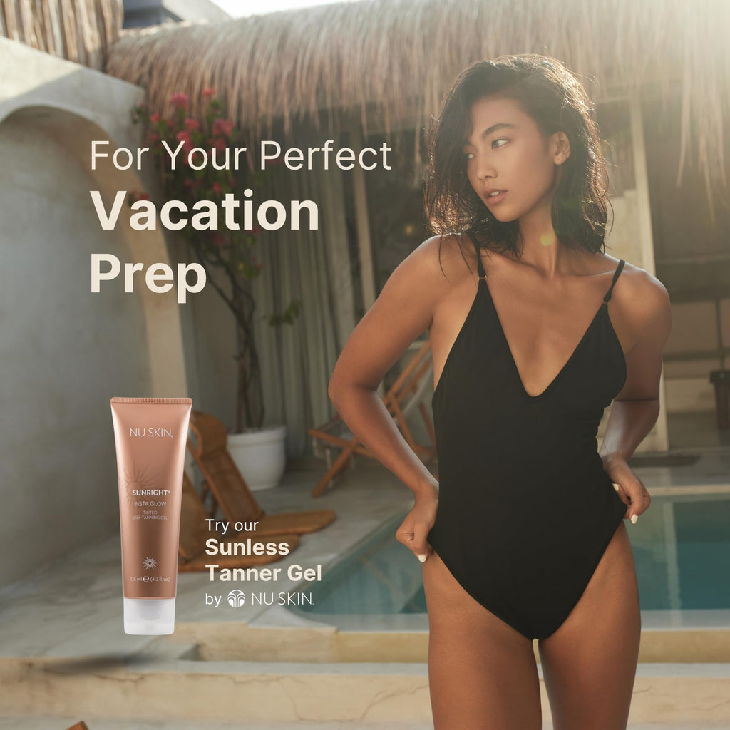 Nu Skin Sunright Insta Glow Self Tanner Gel | Natural Summer Tan for Face & Body | Beauty & Skin Care | Vitamin E & Avocado Oil | Natural Body Bronzer with DHA & Amino Acids | 4.2 oz | 1 Pack