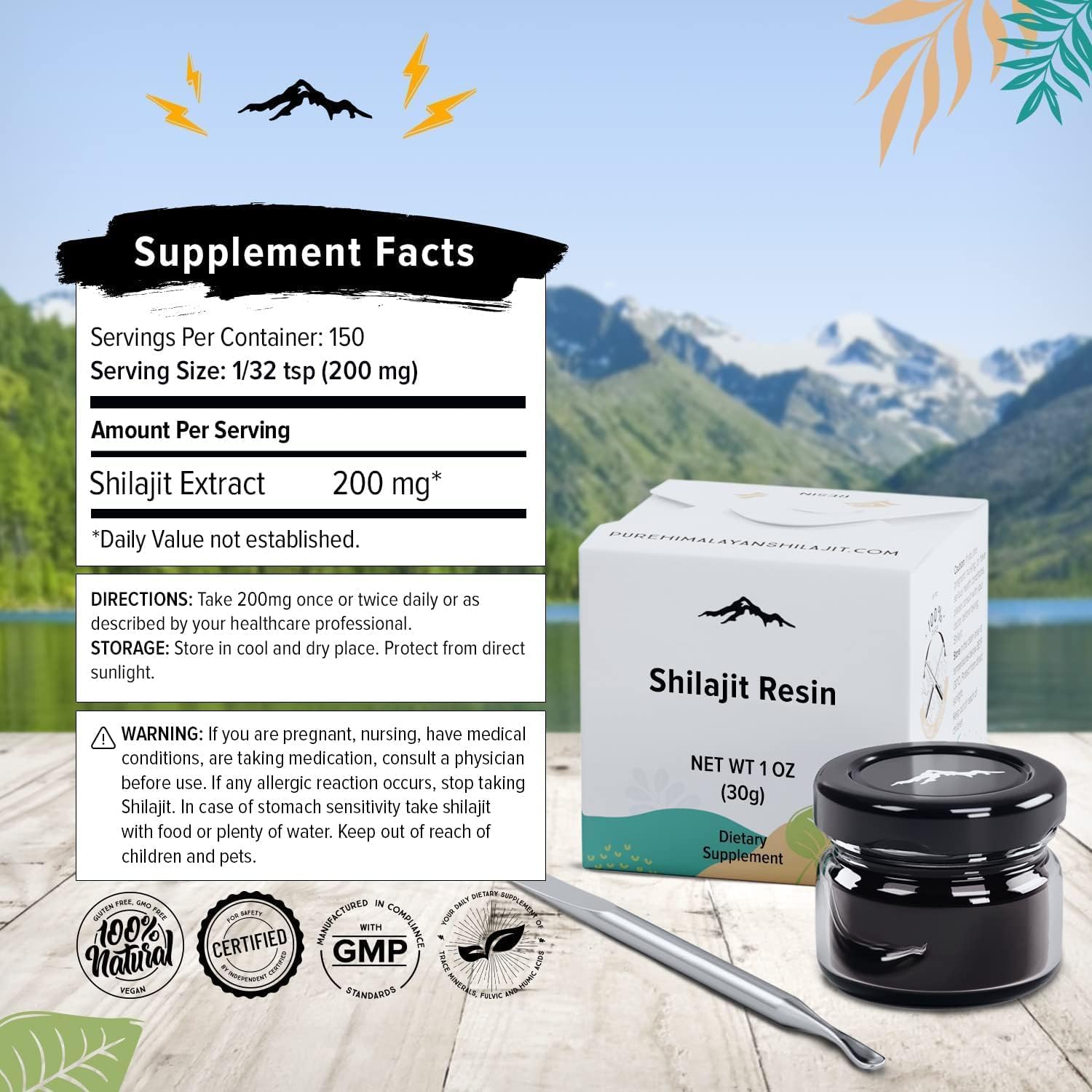 Pure Himalayan Shilajit | 100% Pure Natural Shilajit Grade A Max Potency 85+ Trace Minerals & Fulvic Acid | 3rd Party US Lab Tested | Resin | 115g