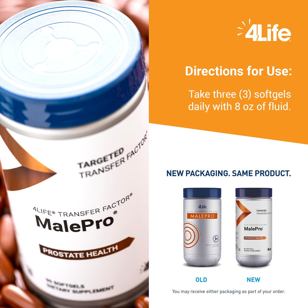 4Life Transfer Factor MalePro Prostate Support with Lycopene, 90 Softgels