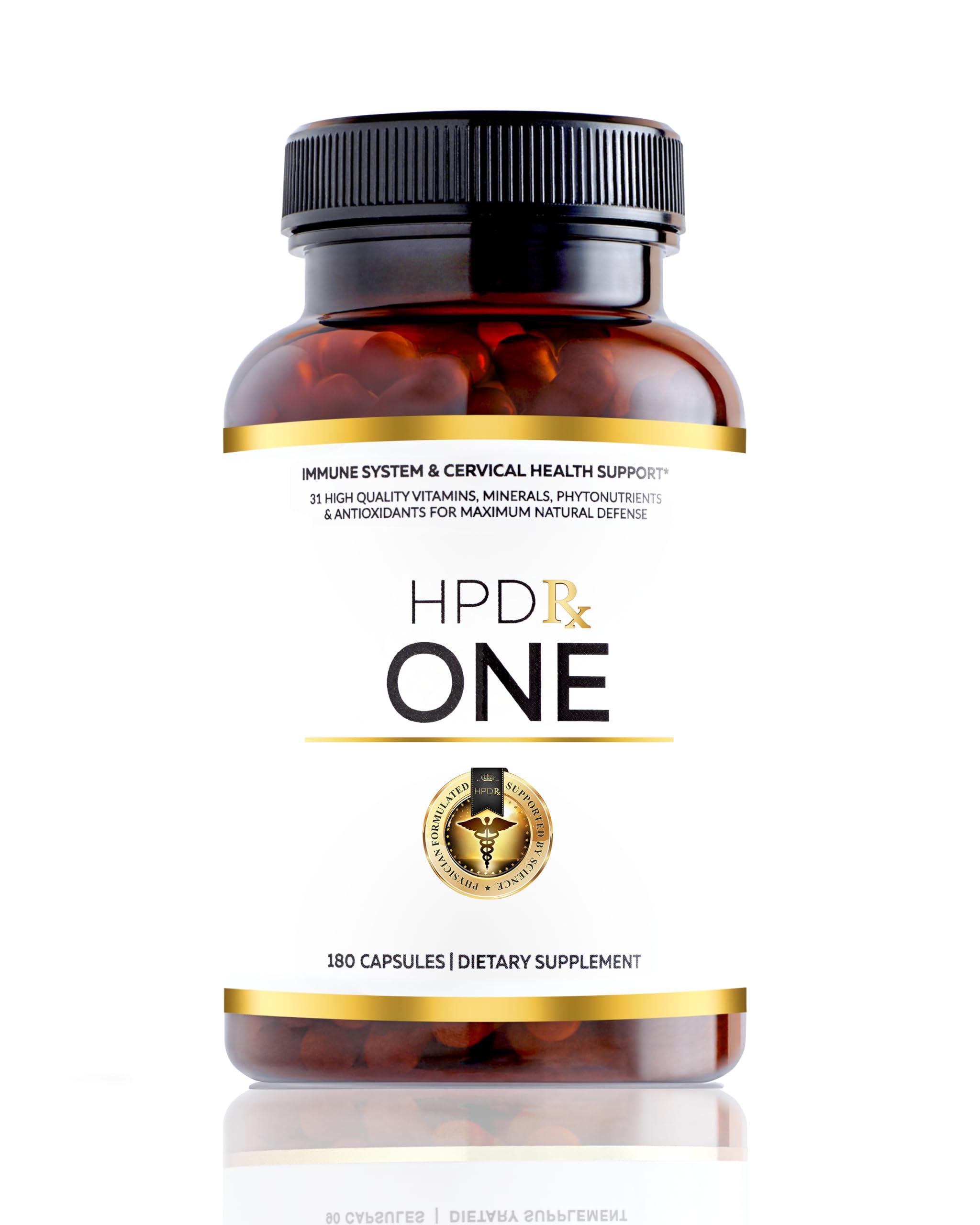 HPD Rx ONE Immunity Boost Multivitamin Supplements for Women and Men | Advanced Immunity Defense Support | Helps Immune Response | 1-Month Supply, 180 Capsules, Pack of 1