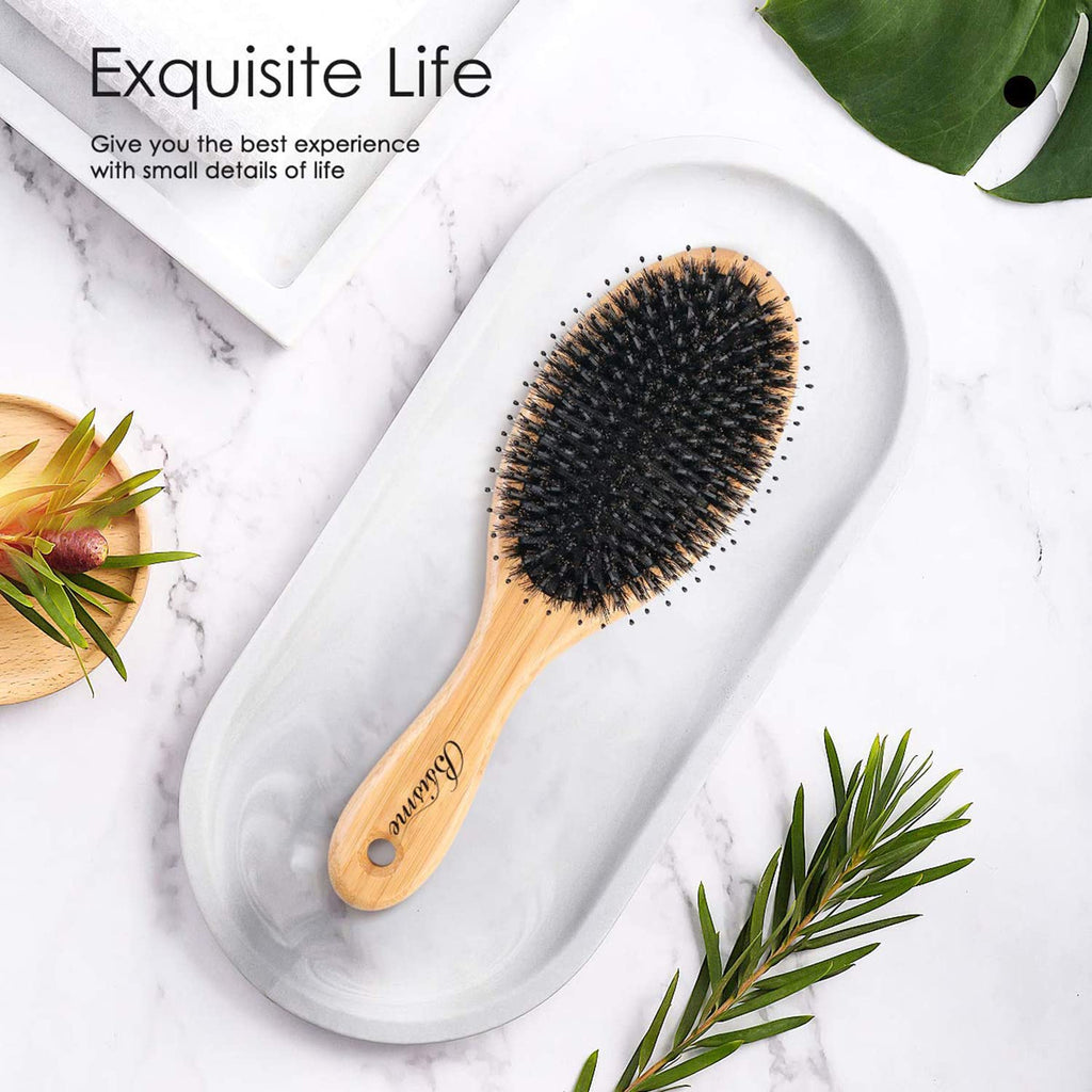 Bsisme Hair Brush, Boar Bristle & Soft Nylon Detangling HairBrush