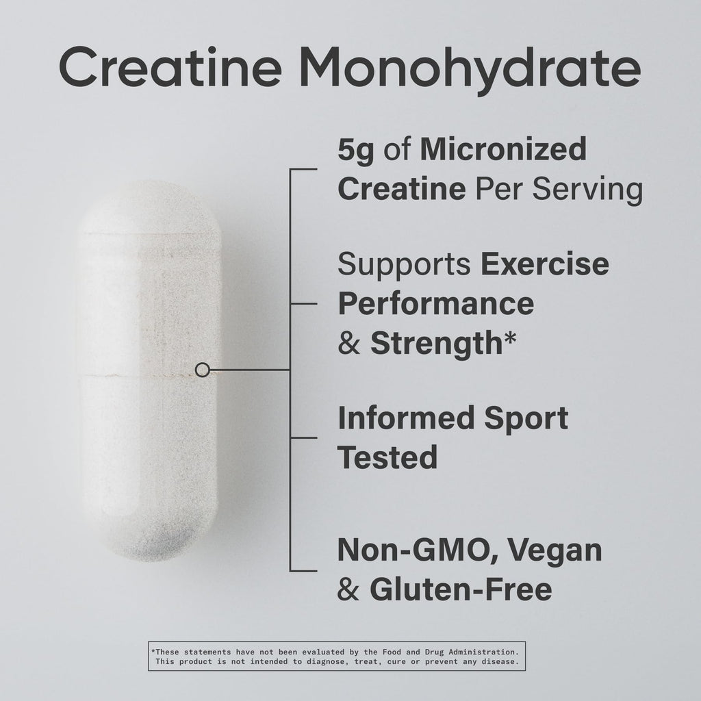 Sports Research® Creatine Monohydrate Capsules - Supports Workout Recovery, Lean Muscle gain, Performance and Strength* - Non-GMO, Vegan Certified - 5g per Servings - 120 Veggie Capsules