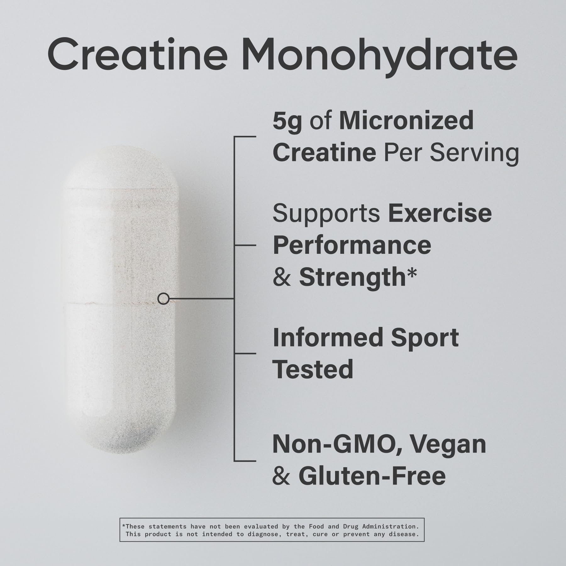 Sports Research® Creatine Monohydrate Capsules - Supports Workout Recovery, Lean Muscle gain, Performance and Strength* - Non-GMO, Vegan Certified - 5g per Servings - 120 Veggie Capsules
