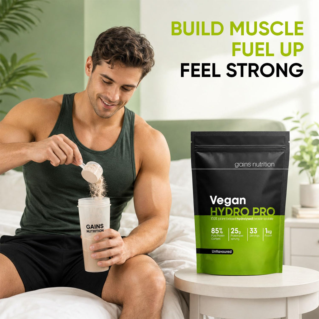 GN Vegan Hydro Pro Hydrolysed Protein Powder | 1kg Unflavoured Pea - Hydrolysed Plant Based Protein-Powder | 25g per Serving | Pea-Protein Isolate | Non-GMO & Unsweetened