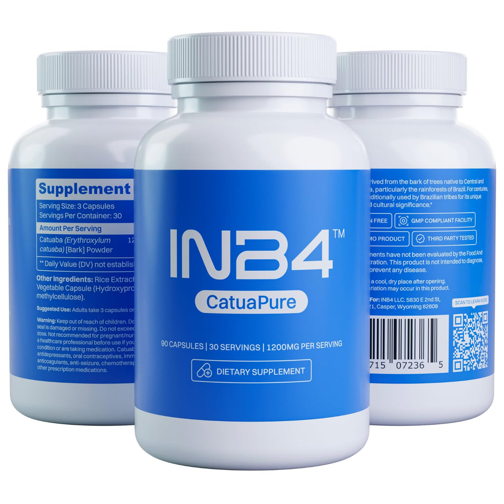 Catuaba Bark Extract (CatuaPure) | 1200mg Per Serving | 90 Capsules | Made in USA