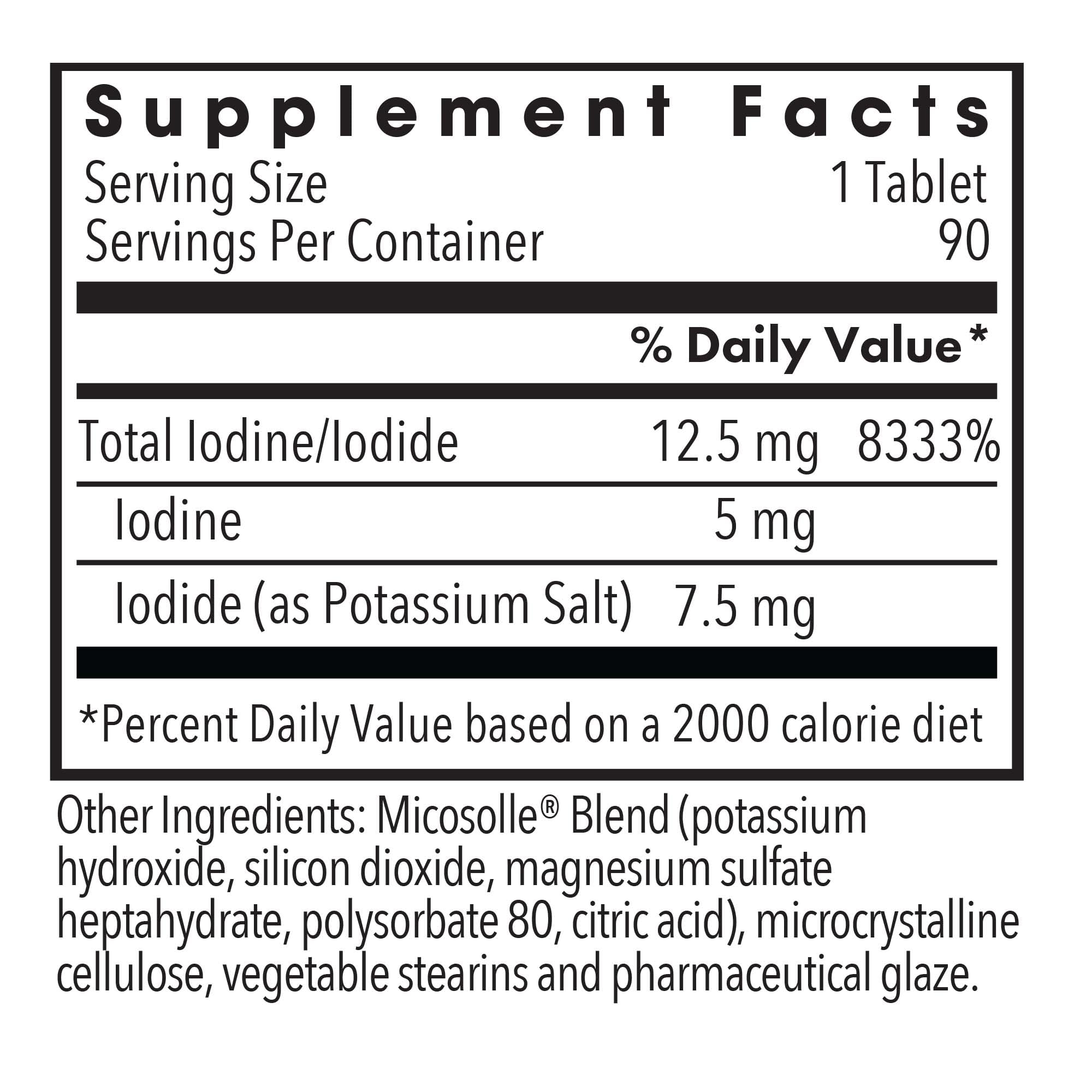 ARG Optimox Iodoral 12.5 mg - Iodine & Potassium Iodide Supplement for Thyroid & Metabolic Balance Support - Free of Soy & Gluten - 90 Servings - 90 Tablets