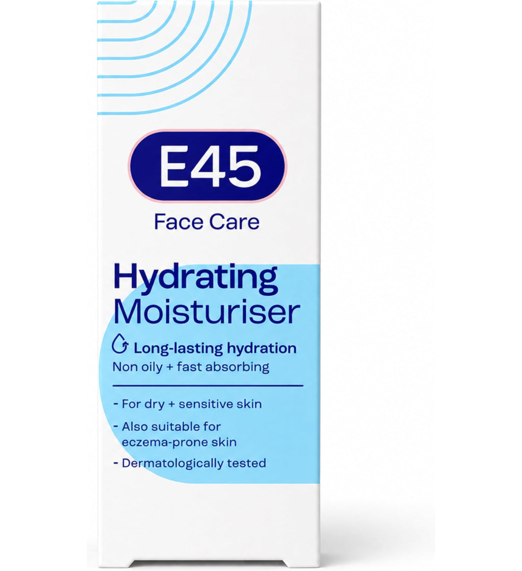 – Face Cream for Long-Lasting Moisturisation – E45 Cream for Dry and Sensitive Skin – Dermatitis and Eczema Cream – Fast-Absorbing and Non-Greasy Formula - Dermatologically Tested