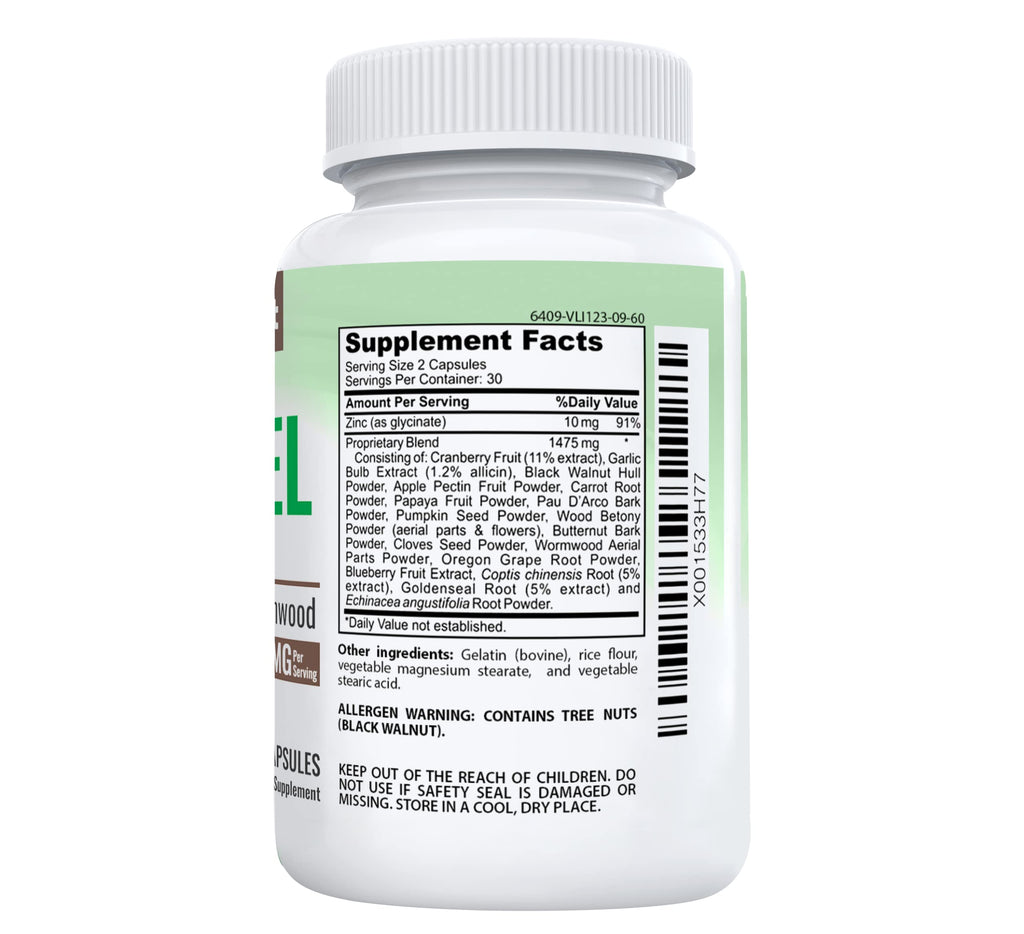 NutraScout Paracel Intestinal Guard | Intestinal Cleanse for Humans | Wormwood, Black Walnut, Clove, Garlic & More | 60 Capsules (Non-GMO)