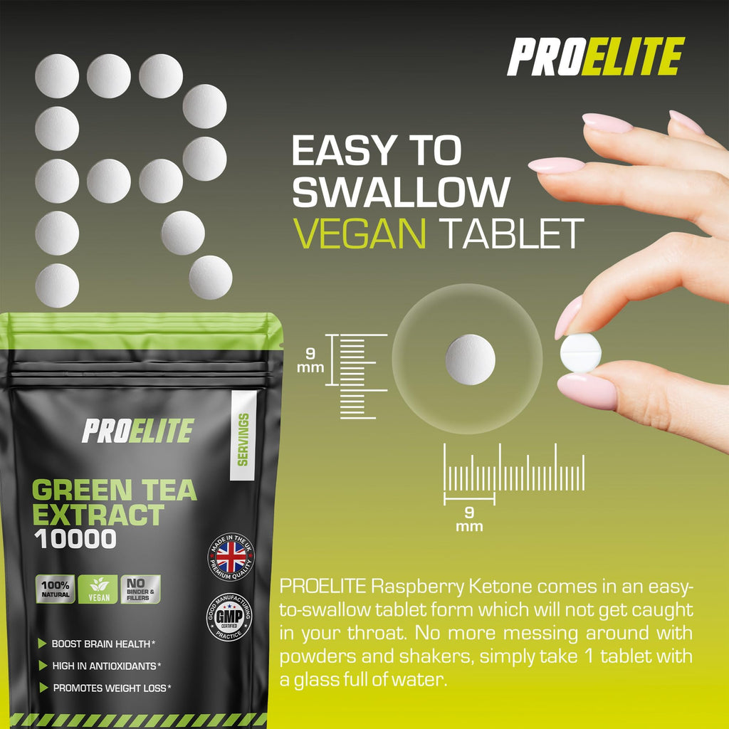 Green Tea Extract 10,000mg of Antioxidant 60 Tablet | 95% Polyphenols (297mg per Tablet) | (2 Months Supply) | Resealable and Recyclable Pouch | Vegan & Vegetarian | by PROELITE
