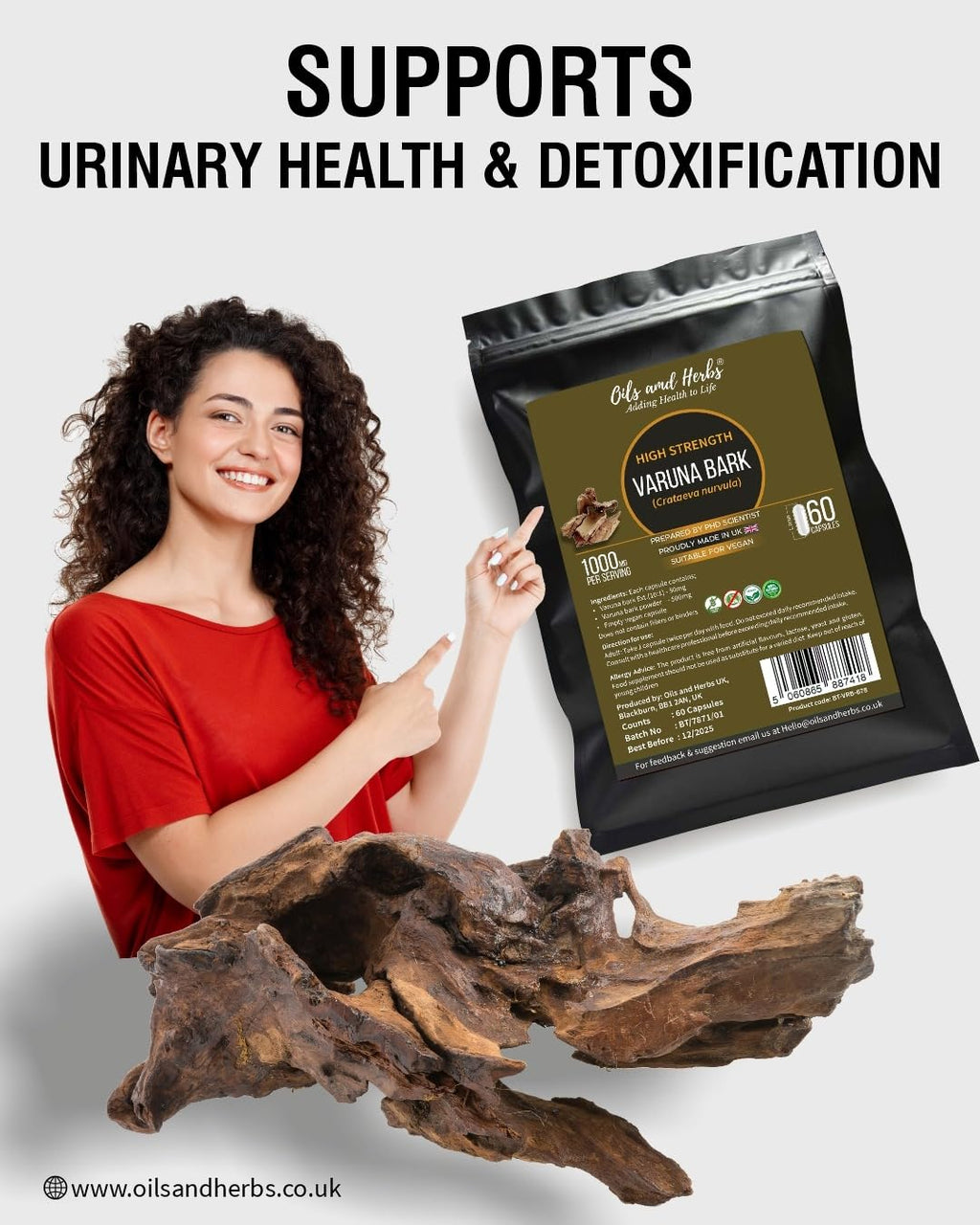 High Strength Varuna Bark Capsule- 2000MG- No fillers or Binders- Made in UK- Prepared by Phd Scientist