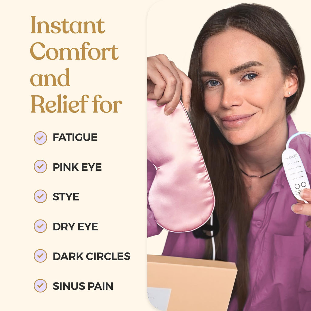 DiviniTi Heated Eye Mask - Moist Heat Warming Compress for Dry Eye Relief & Stye Treatment