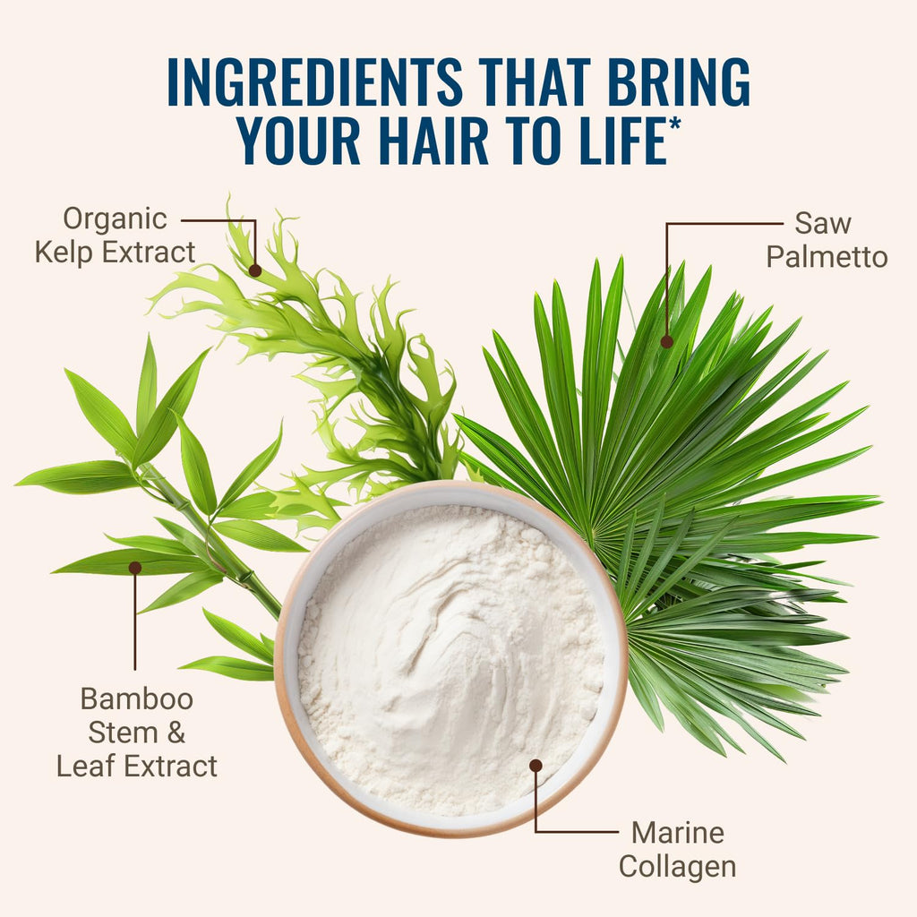 Live Conscious by Hair La Vie Revitalizing Blend Hair Vitamins with Biotin, Collagen and Saw Palmetto (2-Pack)