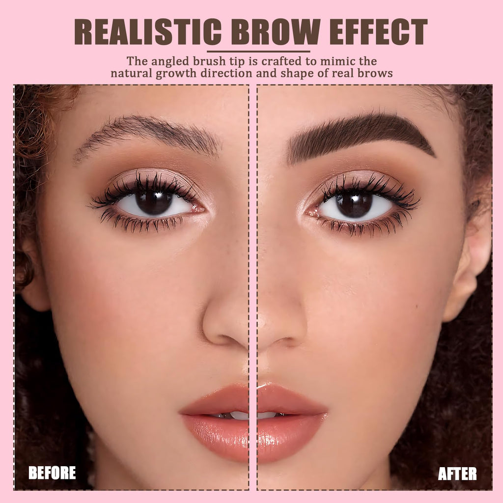 Liftique Instant Brow Brush,Beauty Brow Liquid Eyebrow Pen for Women Angled Brush Eyebrow Pencil Long Lasting Waterproof Anti Smudge Multi purpose Create Natural Eyebrow Shape (Gray Brown)