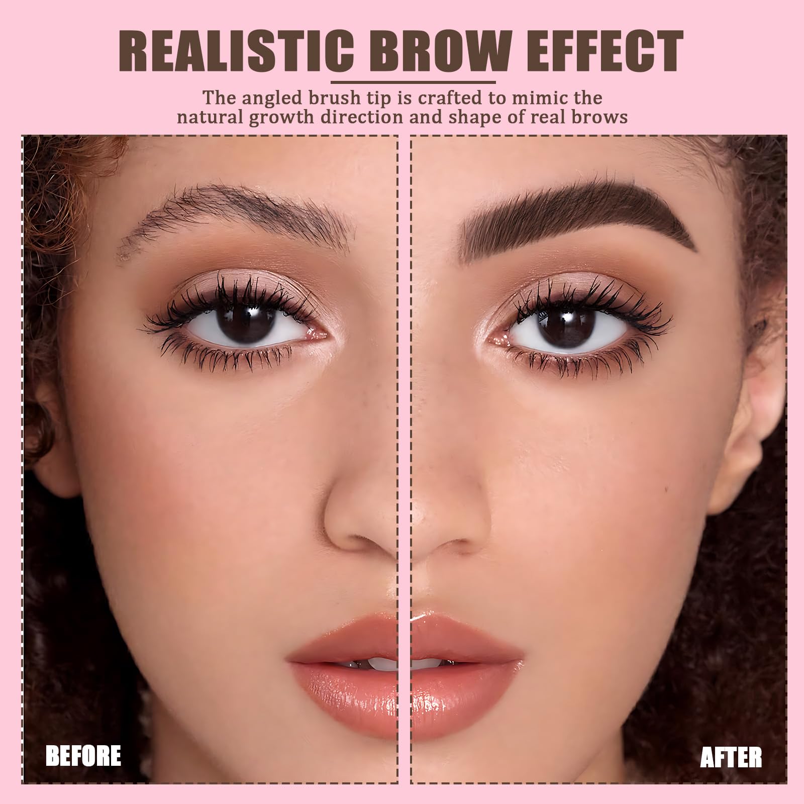 Liftique Instant Brow Brush,Beauty Brow Liquid Eyebrow Pen for Women Angled Brush Eyebrow Pencil Long Lasting Waterproof Anti Smudge Multi purpose Create Natural Eyebrow Shape (Gray Brown)