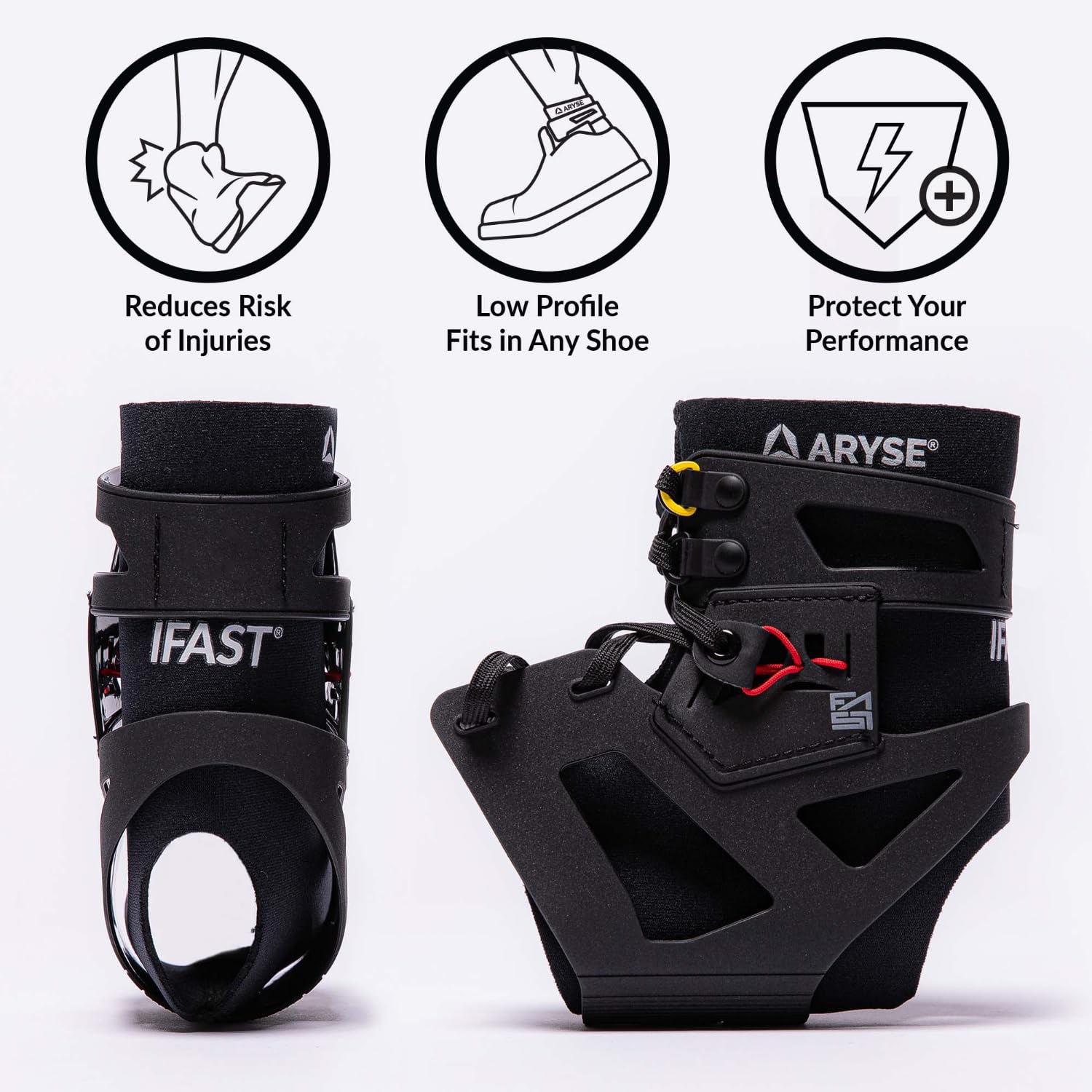 ARYSE IFAST Ankle Brace - Ankle Stabilizer For Men & Women - Great For Basketball, Volleyball, Soccer & More! (Medium, Frosted, Single)