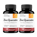 Sandhu's Zinc Quercetin 120 Vegetarian Capsules (Pack of 2) | High Absorption Zink Supplements for Immunity and Seasonal Allergy | Antioxidant Immune Support for Men and Women | Easy to Swallow