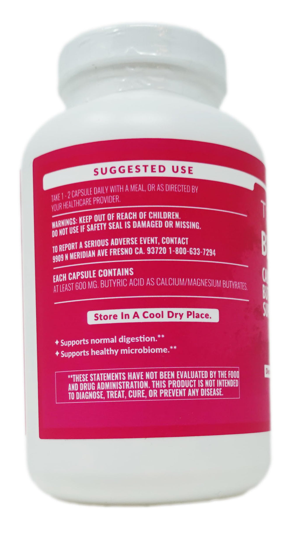 Butyrex Calcium/Magnesium Butyrate Complex: 250 Capsules