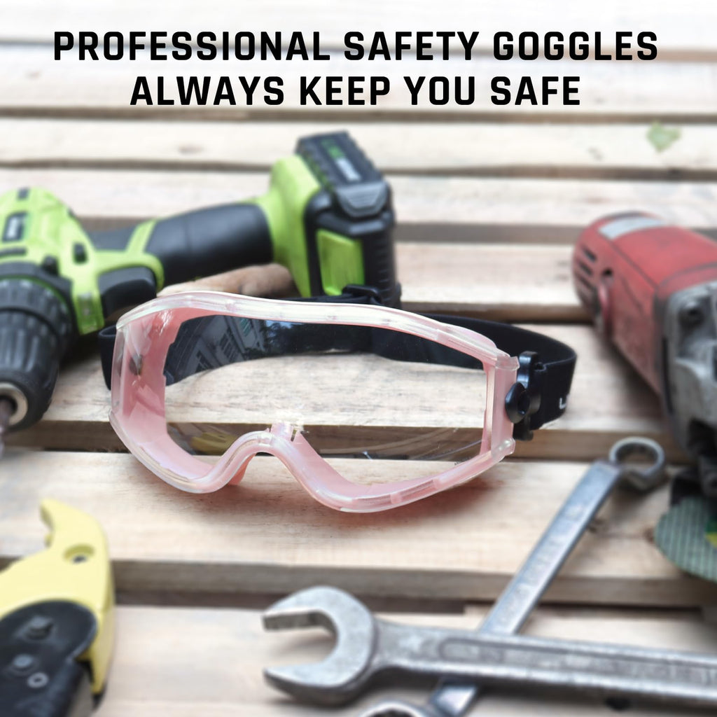 UKNOW Safety Goggles Over Glasses, Clear Anti-Fog Lenses, ANSI Z87.1 Certified Eye Protection for Laboratory Work Industrial Use