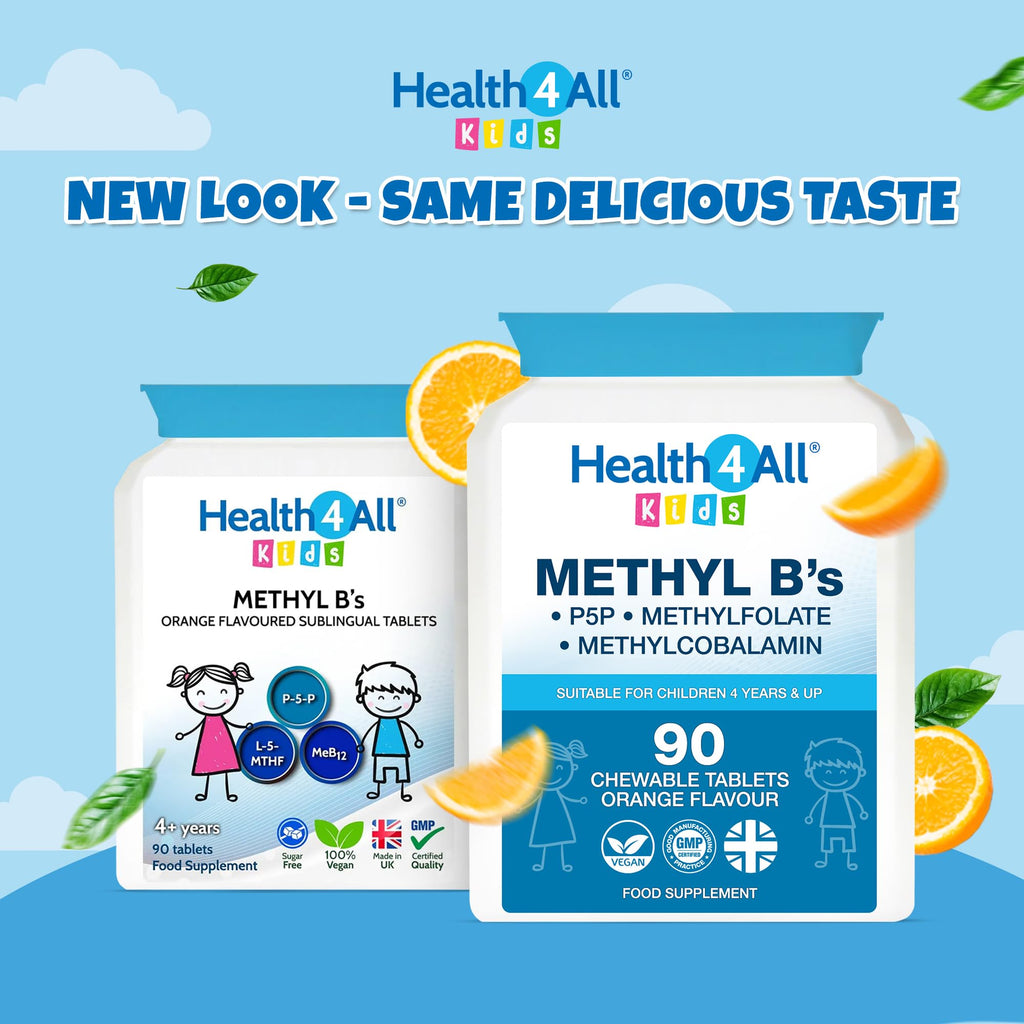 Kids Methyl B's 90 Chewable Tablets, Stress & Mood Support for Children 4+