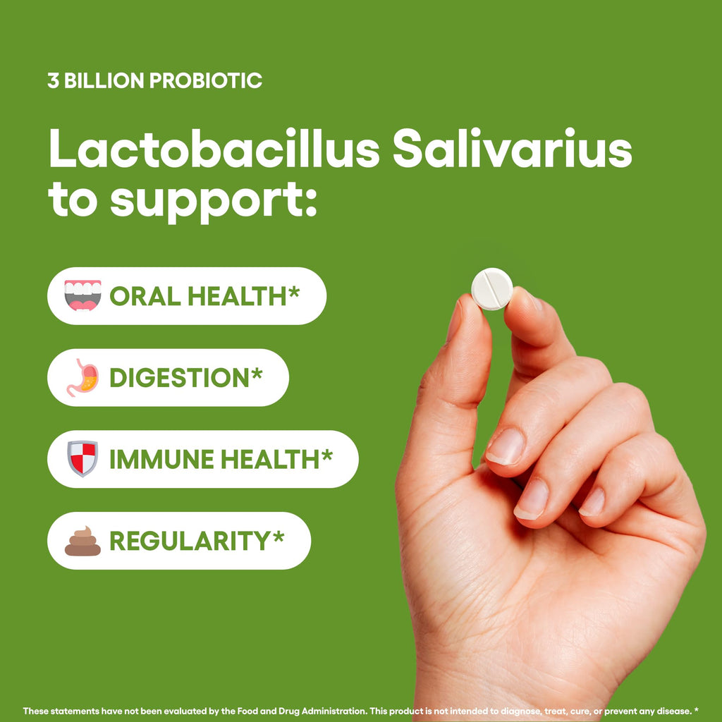 Lactobacillus Salivarius (4 Month Supply) Probiotic Supplement 240 Tablets 3 Billion CFU Probiotics for Men & Women Vegan Friendly Made in the UK (Lactobacillus Salivarius)