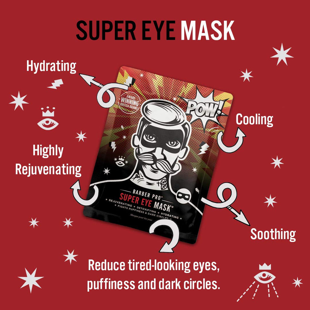 Barber Pro Super Eye Mask with Aloe Vera, Charcoal and Green Tea