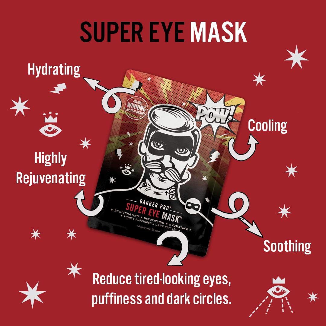 Barber Pro Super Eye Mask with Aloe Vera, Charcoal and Green Tea