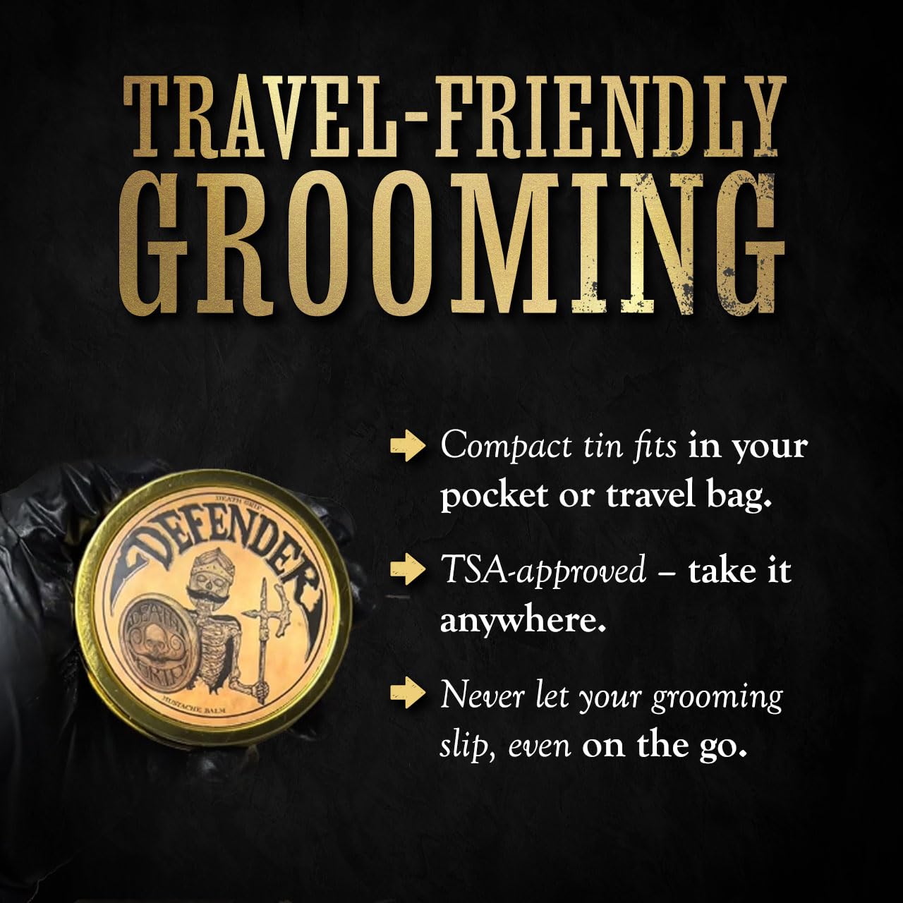THE VINTAGE GROOMING CO. Defender Mustache Balm and Defender Mustache Guard Set | 2oz Mustache Balm & Mustache Drinking Protector