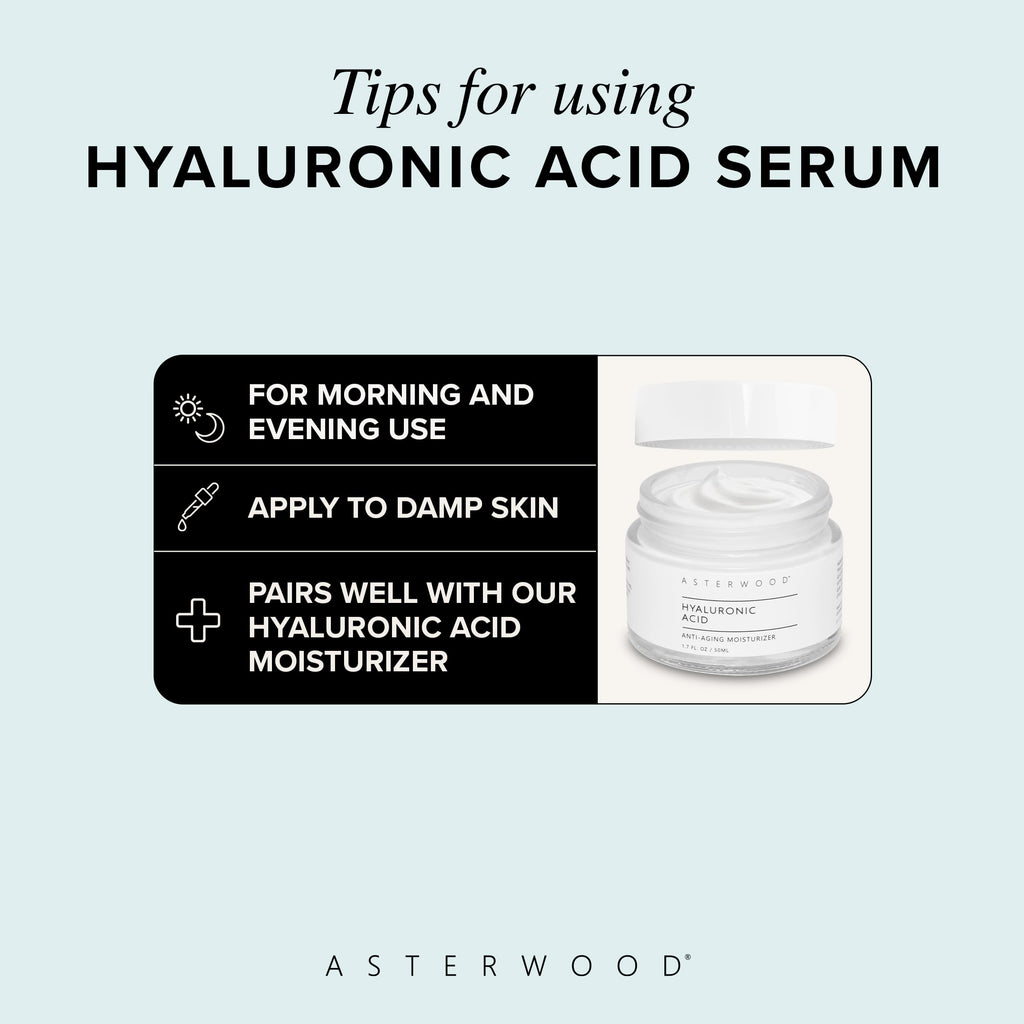 Asterwood Pure Hyaluronic Acid Serum for Face - Plumping, Anti-Aging, Hydrating - Fragrance-Free - 8 Fl Oz