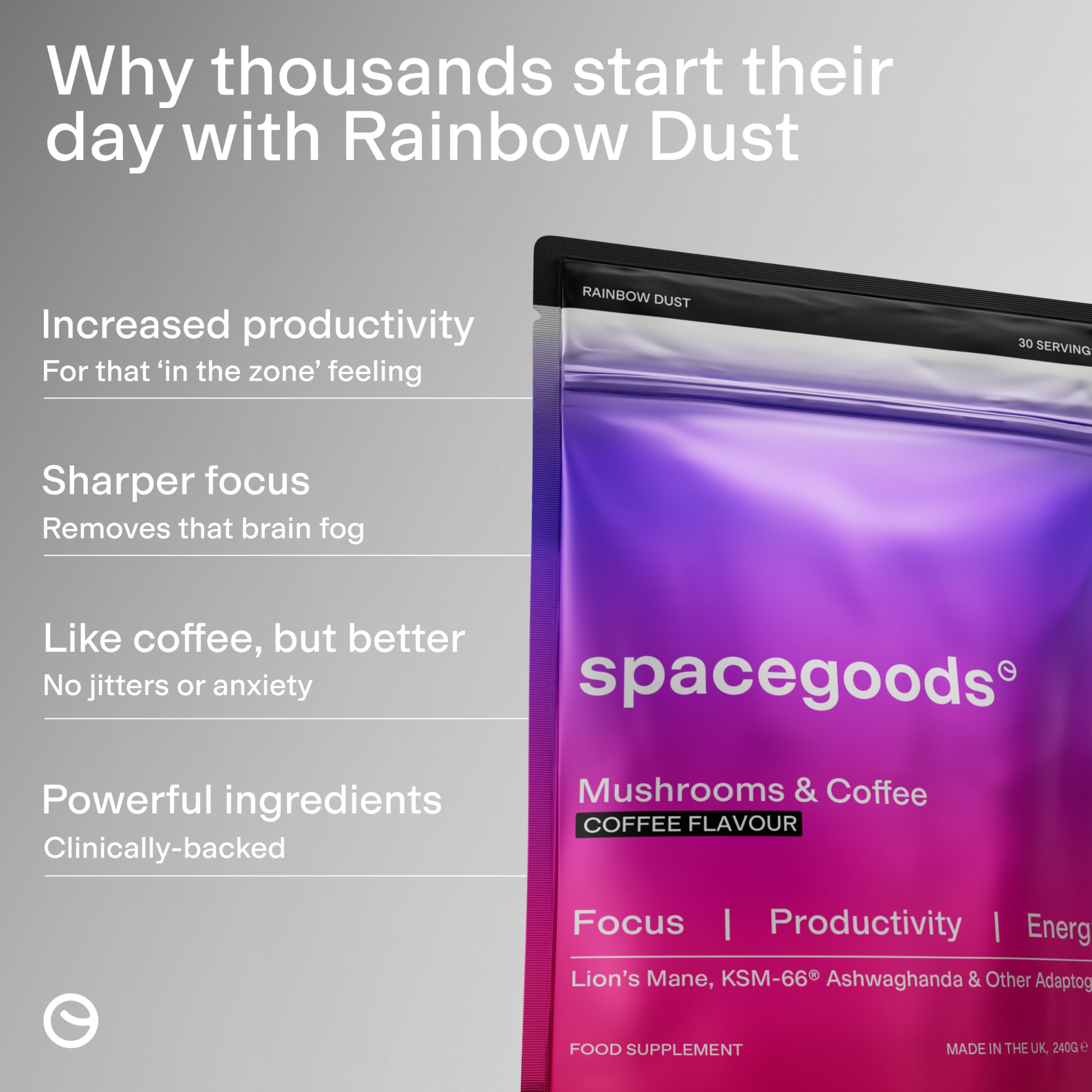 Spacegoods Rainbow Dust 7 Day Sachet Pack | Coffee