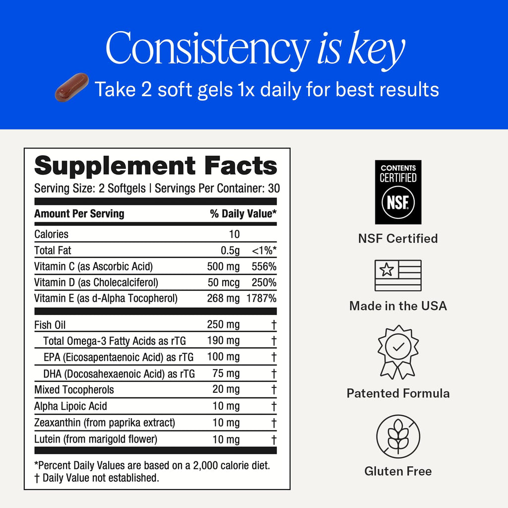 EyePromise Macular Health Eye Vitamins - 60 Softgels, 30-Day Supply