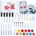 MOCIKE DIY Lip Gloss Making Kit - 26 Pcs DIY Lip Gloss Set, Make Your Own Lip Gloss With Lip Gloss Base 150 Ml, 16 Lip Gloss Tude, 12 Powder Pigment And Other Tool
