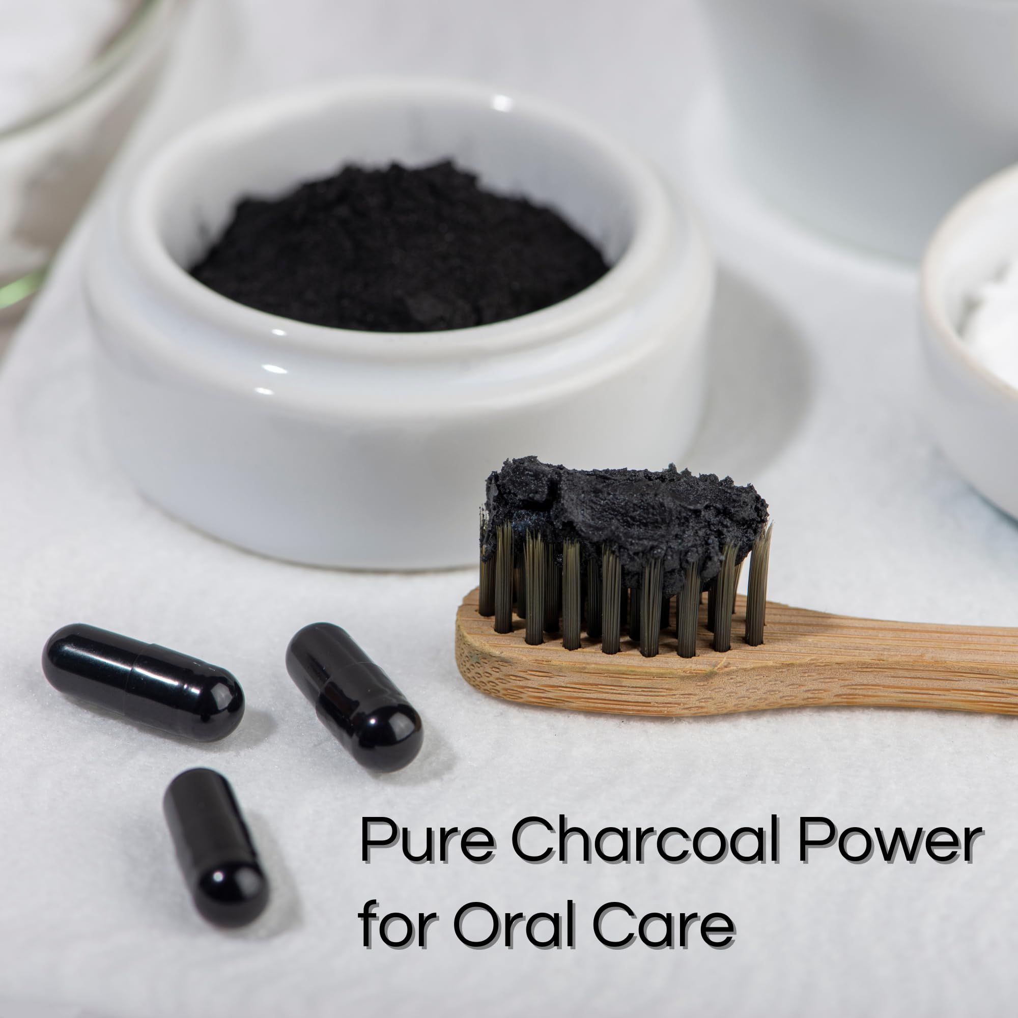 Activated Charcoal Powder, Food Grade Detox, Non GMO Veggie Capsules, for Detoxification,Teeth Whitening, Digestive System,to Prevent Hangover,Vegan,Free Bonus eBook Guide