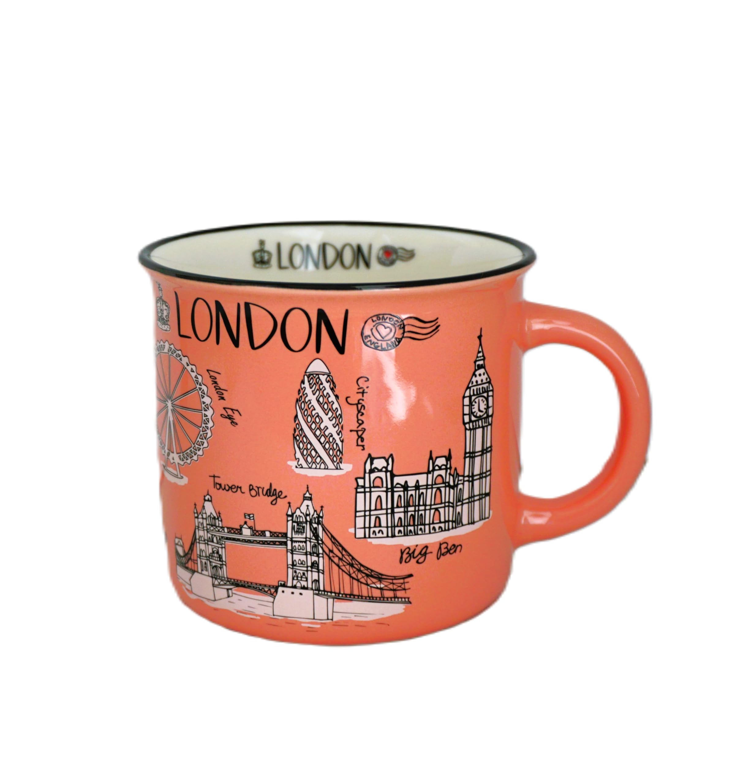 London Elegance Coffee/Tea Cup Souvenir Iconic Cityscape Design Home Kitchen Office, Decorative Gift Box - UK England London Souvenir