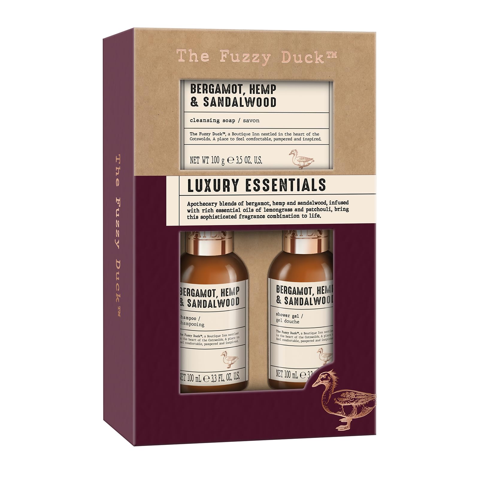 Baylis & Harding The Fuzzy Duck Bergamot, Hemp & Sandalwood Men's Luxury Essentials Gift Set - Vegan Friendly (Pack of 1)