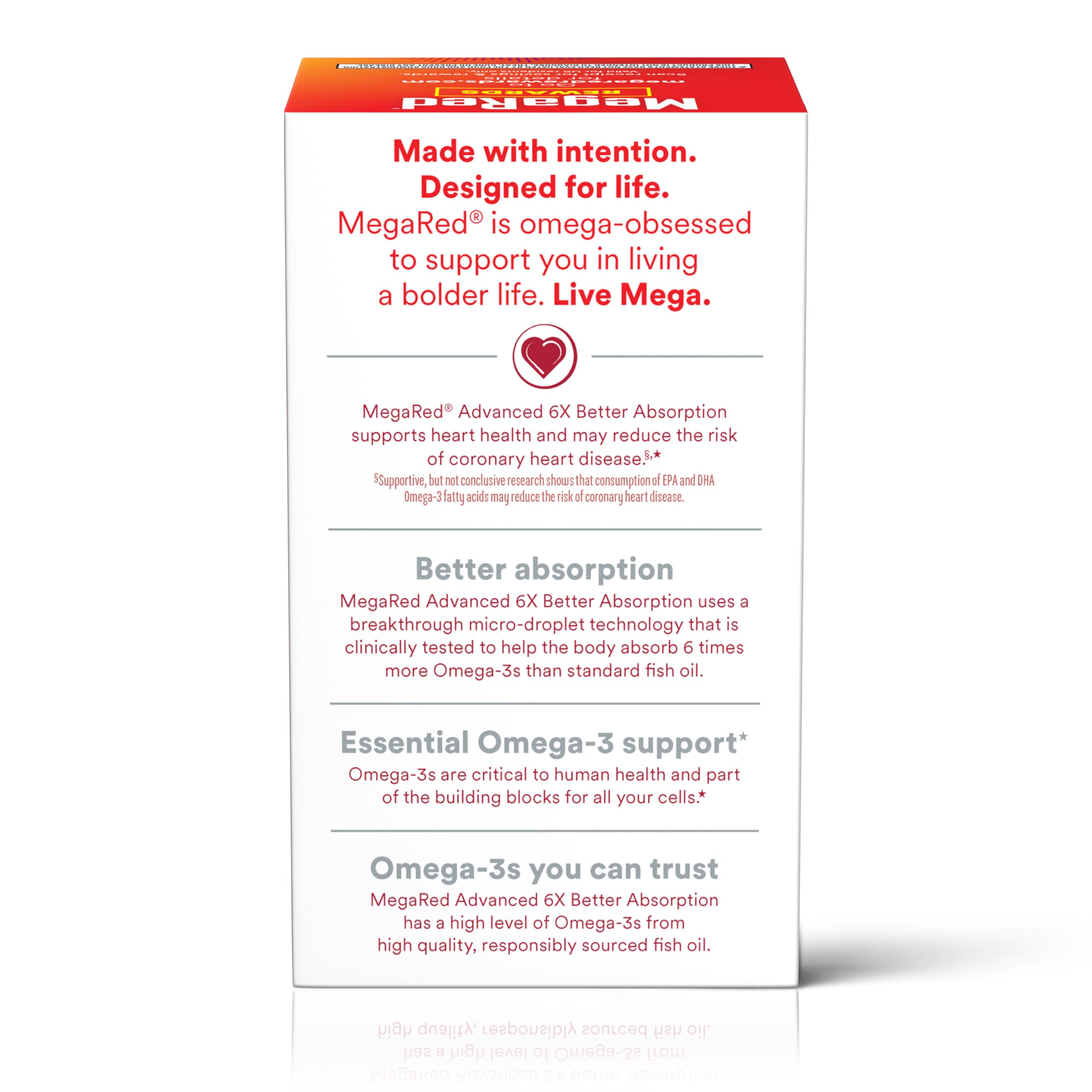 MegaRed Fish Oil 800mg Omega 3 Supplement with EPA & DHA, Supports Heart, Brain, Joint and Eye Health, No Fishy Aftertaste - 80 Softgels (80 Servings)