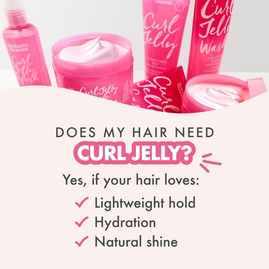 Umberto Giannini Curl Jelly XL 500ml (16.9 fl Oz) - Viral Award-Winning Curl Gel for Waves, Curls & Coils | Defines, De-Frizzes & Adds Shine | Medium Hold, No Crunch | Vegan & Made in UK