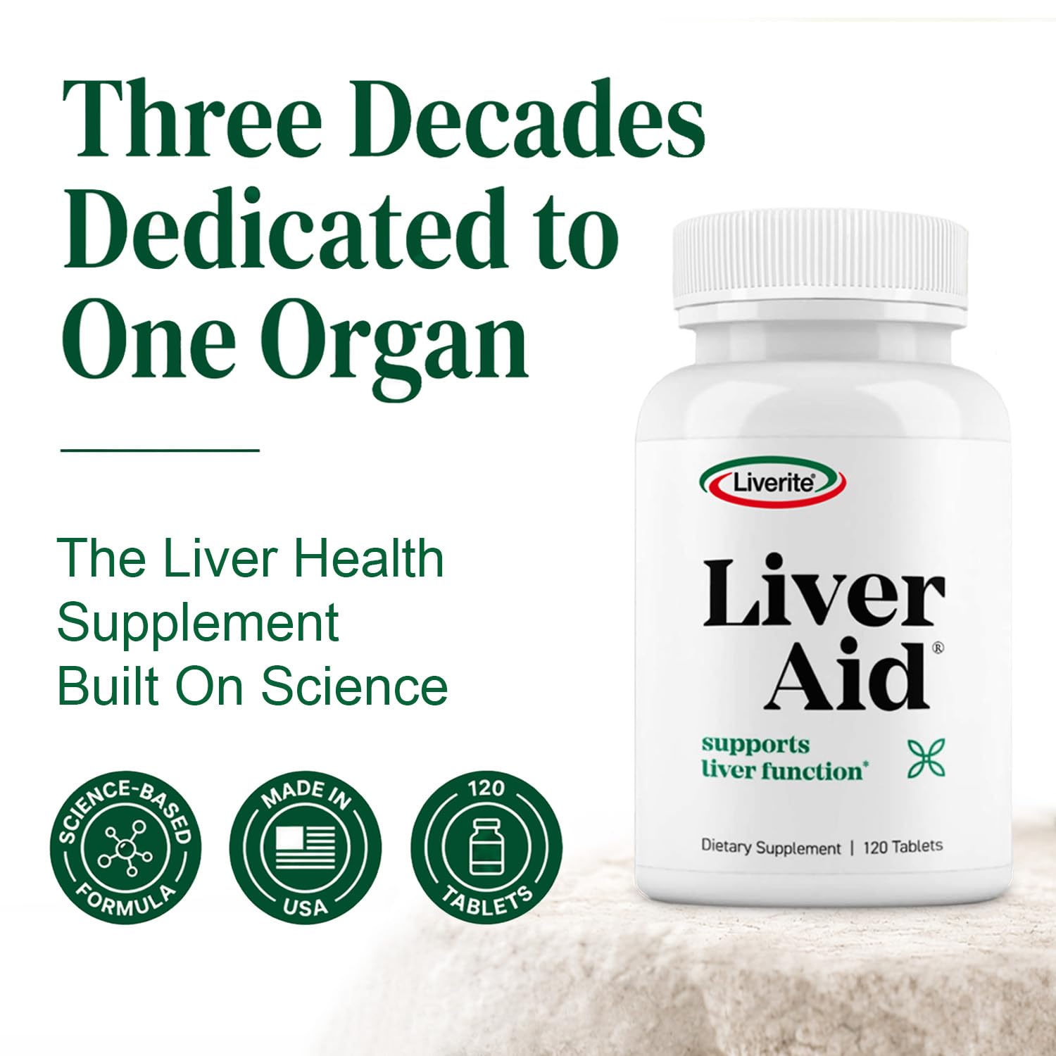 LIVERITE Liver Aid 120 Tablets Liver Support Supplement with Amino Acids, Choline & Vitamin B12 Supports Healthy Liver Function, Energy & Metabolism