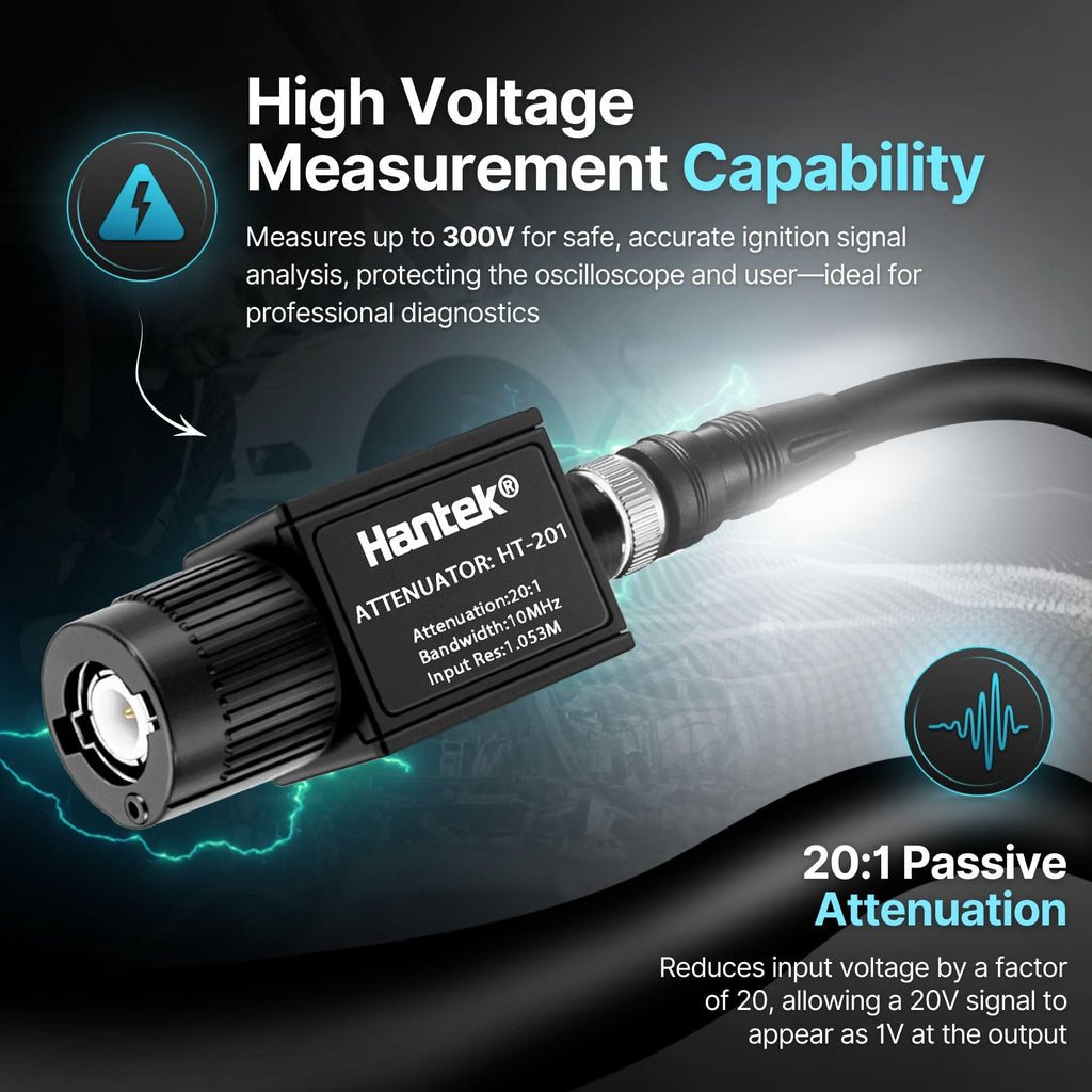 Hantek 20:1 Passive Attenuator For Pico Auto Scope Ignition WF UK, 300v Max (Original OEM Version) Injector and Primary Ignition Waveforms With Oscilloscope