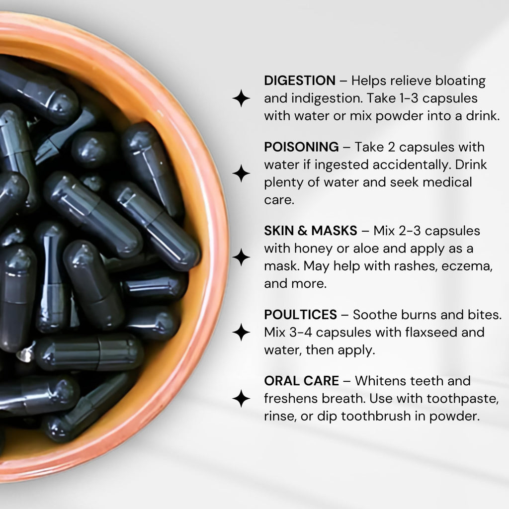 Activated Charcoal Powder, Food Grade Detox, Non GMO Veggie Capsules, for Detoxification,Teeth Whitening, Digestive System,to Prevent Hangover,Vegan,Free Bonus eBook Guide