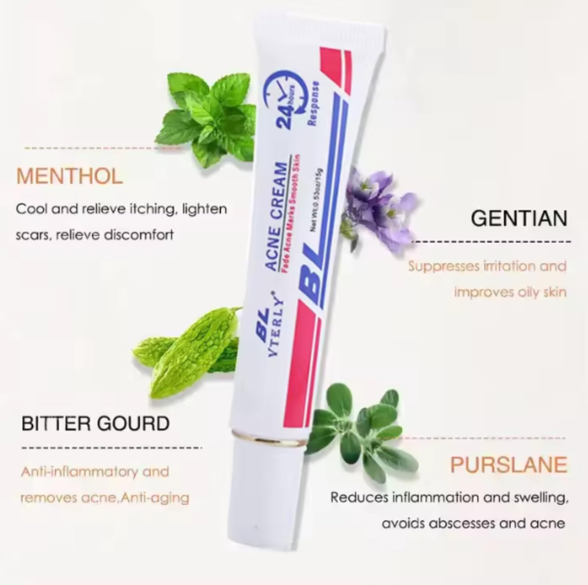 Acne Cream Scar Treatment Fast Acting - 24-Hour Spot Reduction, Anti Acne Formula, Sensitive Skin Safe, Includes Rapid Acne Scar Removal, Moisturiser, Deep Pore Cleansing - 15g