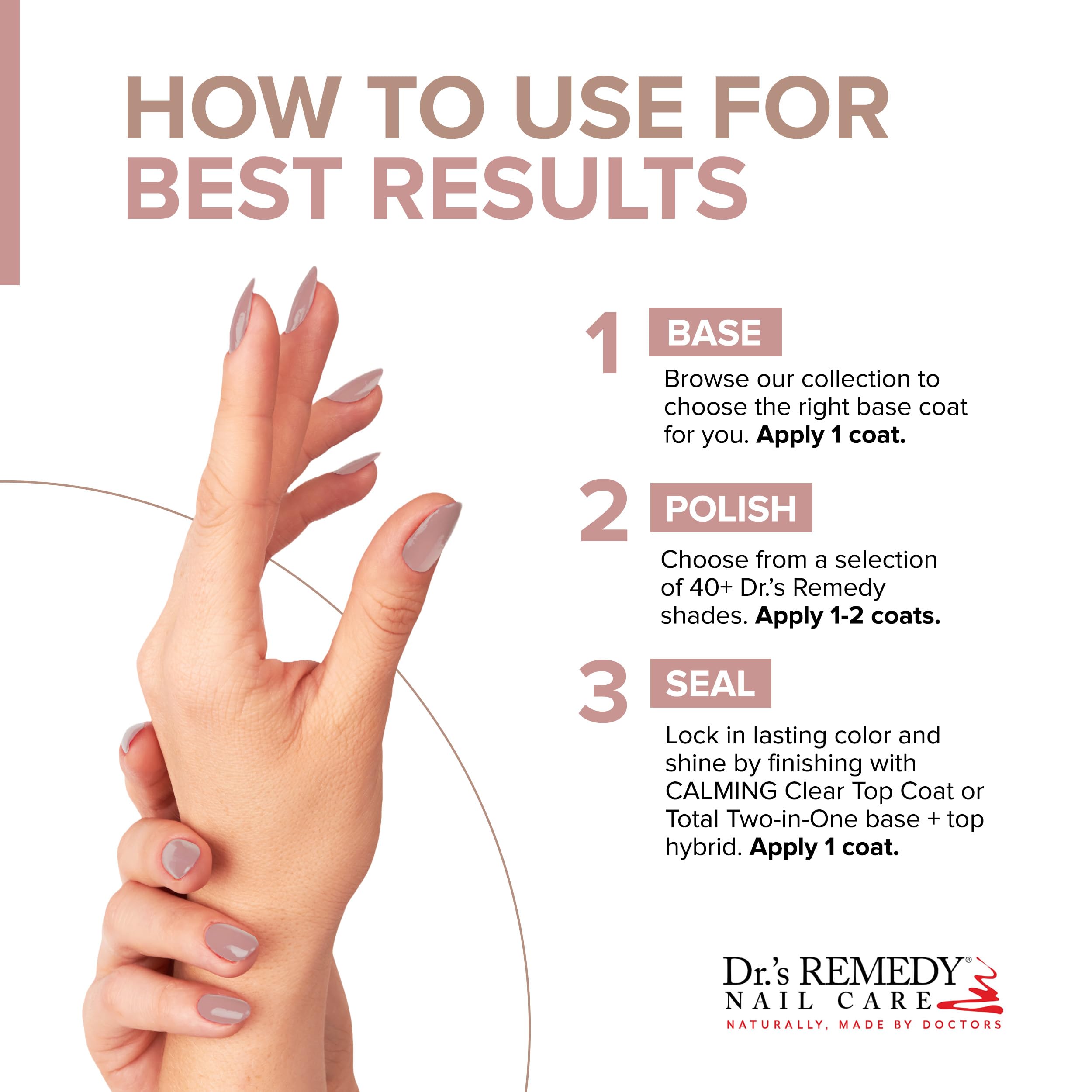 Dr’s Remedy 3 Pack Nail Polish Kit, ANNIVERSARY Kit, All Natural Enriched Nail Strengthener Non Toxic and Organic - BRAVE Berry/TOTAL Two-in-One Glaze/RESILIENT Rose