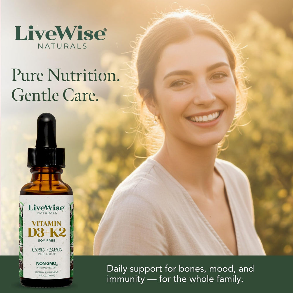 Live Wise Naturals Vitamin D3 K2 Drops for Adults, Ultra Concentrated