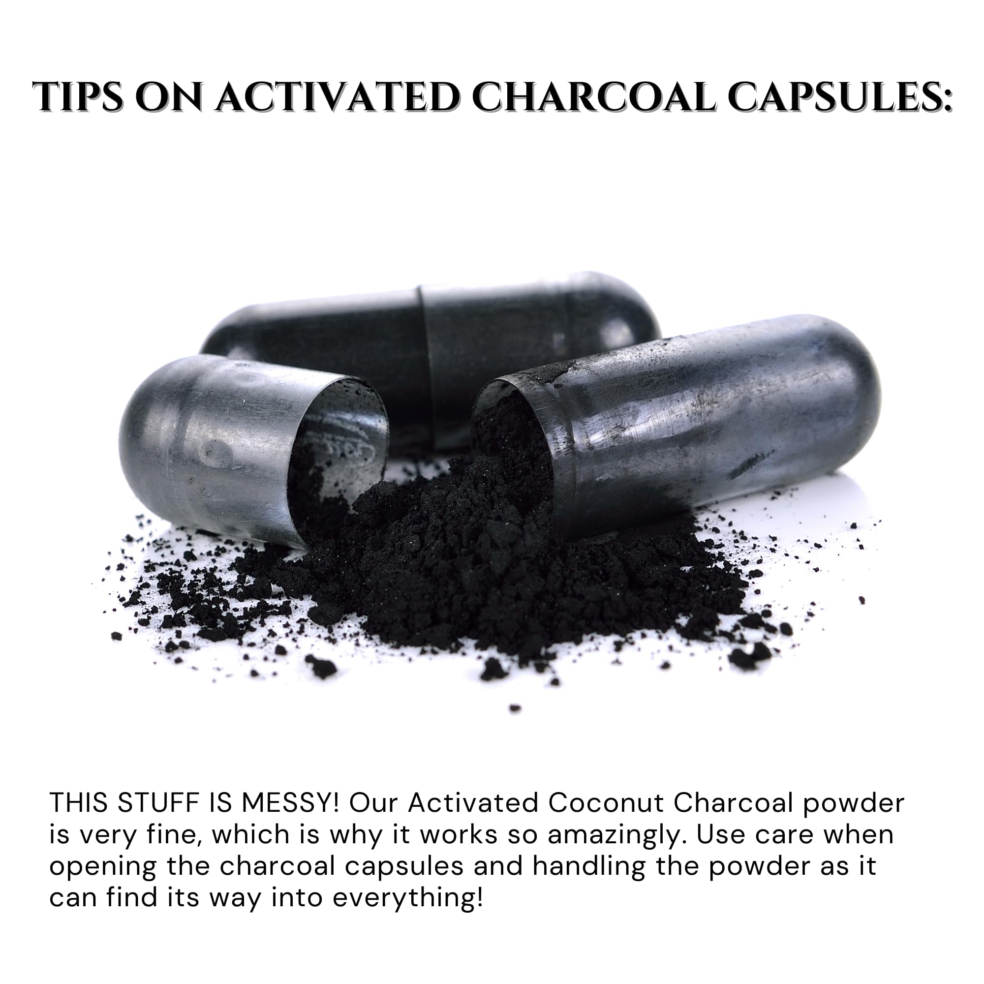 Activated Charcoal Powder, Food Grade Detox, Non GMO Veggie Capsules, for Detoxification,Teeth Whitening, Digestive System,to Prevent Hangover,Vegan,Free Bonus eBook Guide