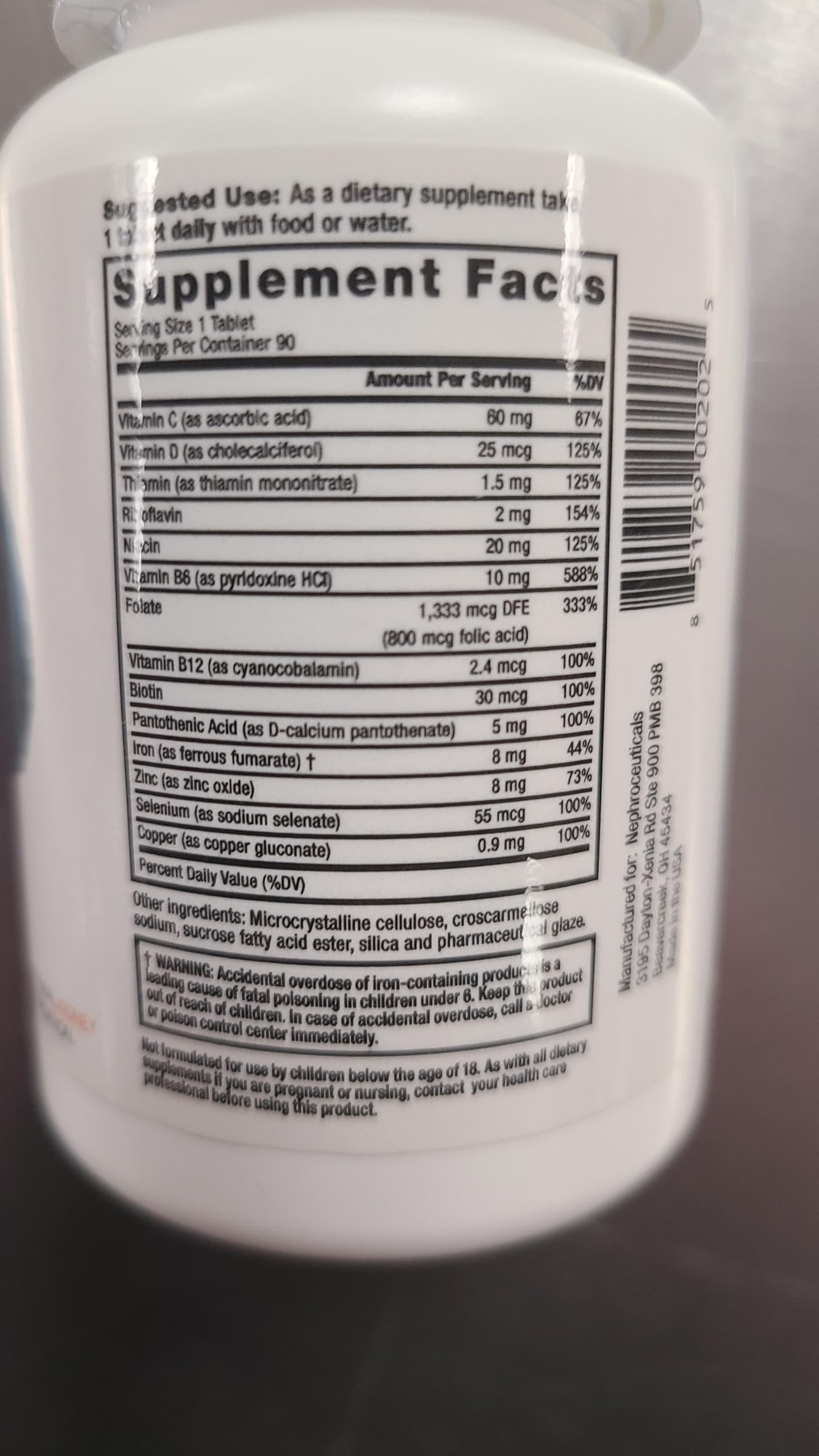 Nephroceuticals ProRenal+D Kidney Multivitamins, Gluten Free, 90-Day Supply