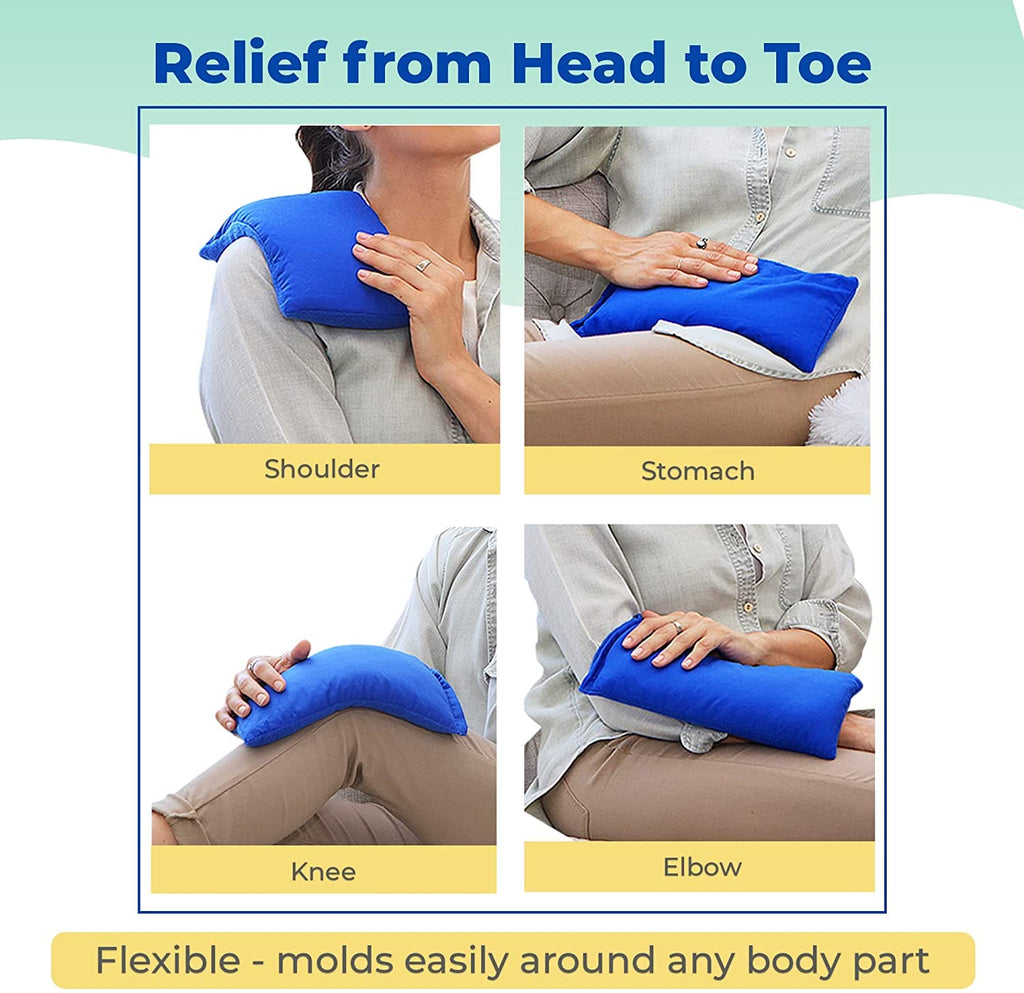 My Heating Pad for a Better Comfort - Moist Microwavable Heating Pads for Joint Pain and Sore Muscles - Microwave Hot Pack Heat Pad for Cramps - Chilled or Heated Pad Therapy Pillow - 2 Packs Blue