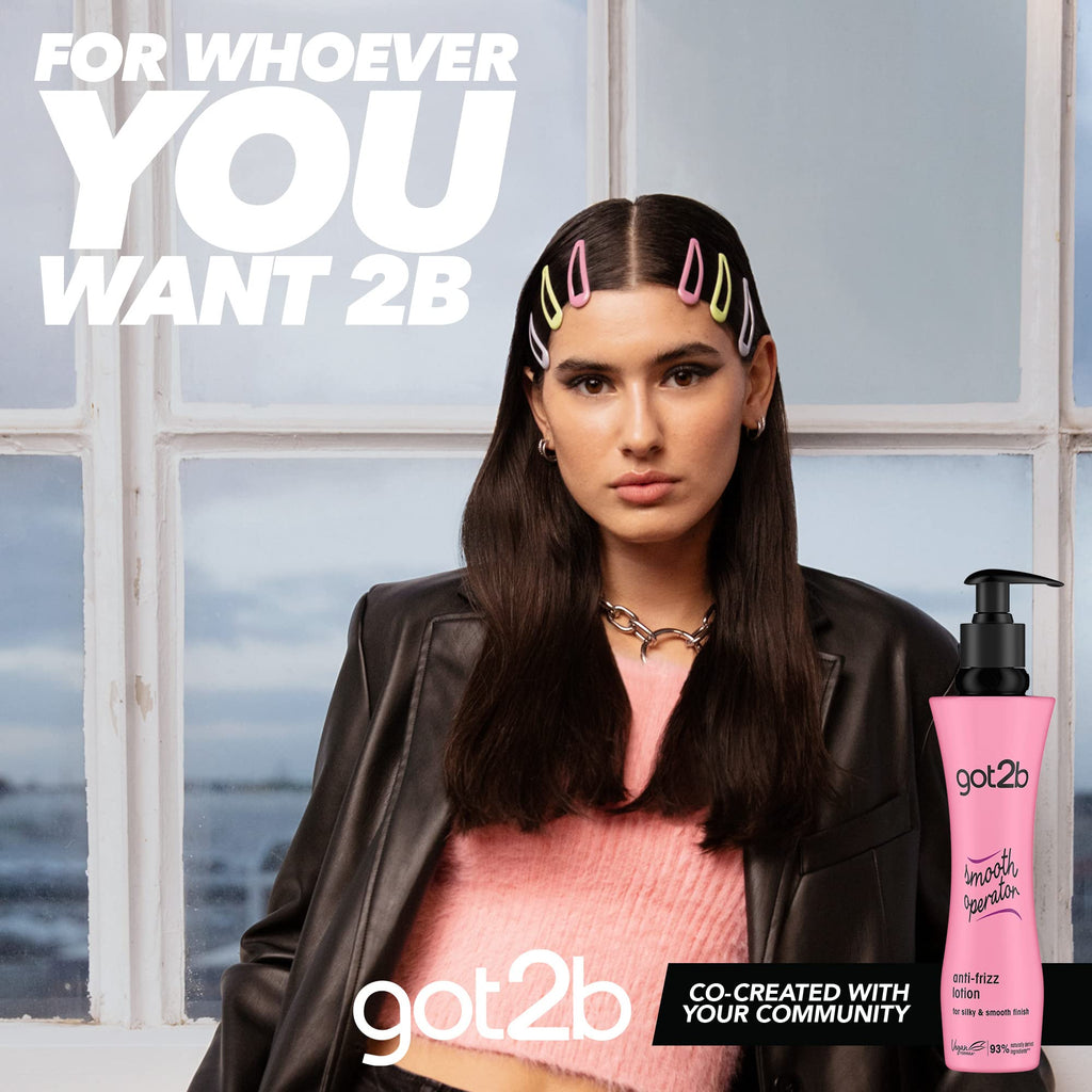 Got2b Anti Frizz Hair Lotion Smooth Operator, Vegan, Up To 230 Degree Heat Protection, Frizz Control, For Smooth Silky Hair, 200ml