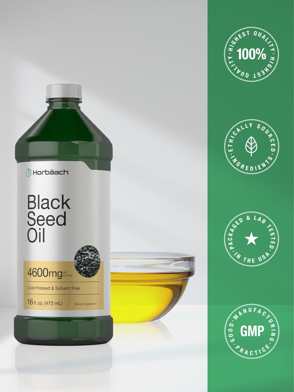 Horbäach Black Seed Oil Liquid | 16oz | 4600mg